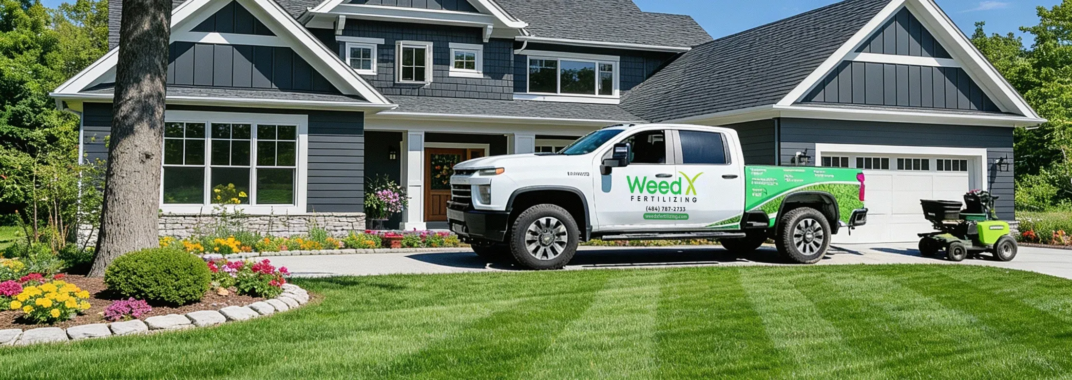 WeedX truck in driveway